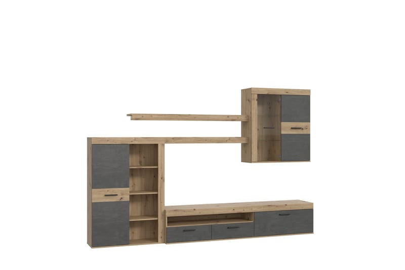 Dolnis Tv-møbelsett 41x300 cm - Brun/Grå - Møbler - Mediamøbel & tv møbel - TV-møbelsett