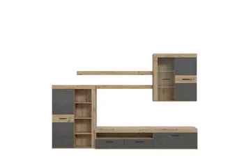Dolnis Tv-møbelsett 41x300 cm - Brun/Grå - Møbler - Mediamøbel & tv møbel - TV-møbelsett