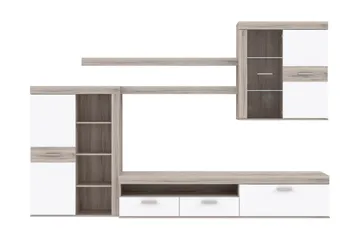 Dolnis Tv-møbelsett 41x300 cm - Brun/Hvit - Møbler - Mediamøbel & tv møbel - TV-møbelsett