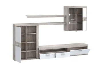Dolnis Tv-møbelsett 41x300 cm - Brun/Hvit - Møbler - Mediamøbel & tv møbel - TV-møbelsett