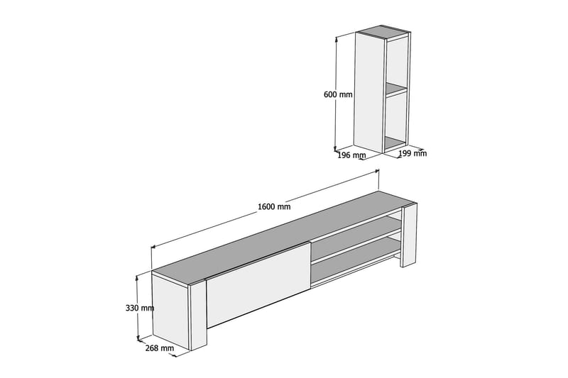 Gersby TV-Benk 160 cm - Brun - Møbler - Mediamøbel & tv møbel - TV-møbelsett