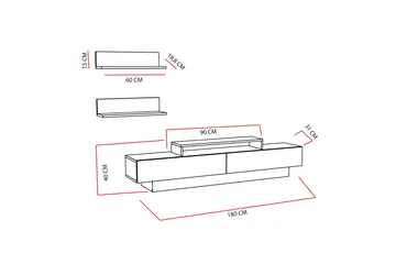 Hejde TV-Benk 180 cm - Hvit - Møbler - Mediamøbel & tv møbel - TV-møbelsett