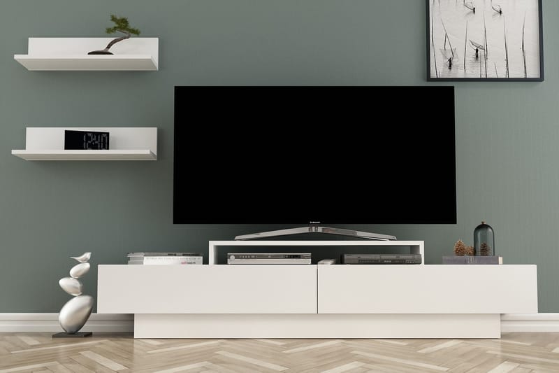 Hejde TV-Benk 180 cm - Hvit - TV-møbelsett