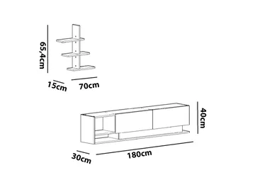 Hejde TV-Benk 180 cm - Hvit - Møbler - Mediamøbel & tv møbel - TV-møbelsett