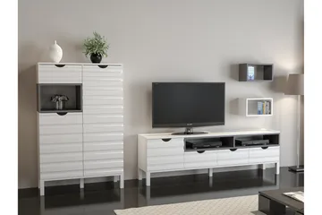 Hejde TV-Benk 180 cm - Hvit/Grå - Møbler - Mediamøbel & tv møbel - TV-møbelsett