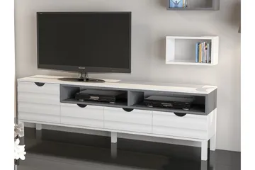 Hejde TV-Benk 180 cm - Hvit/Grå - Møbler - Mediamøbel & tv møbel - TV-møbelsett