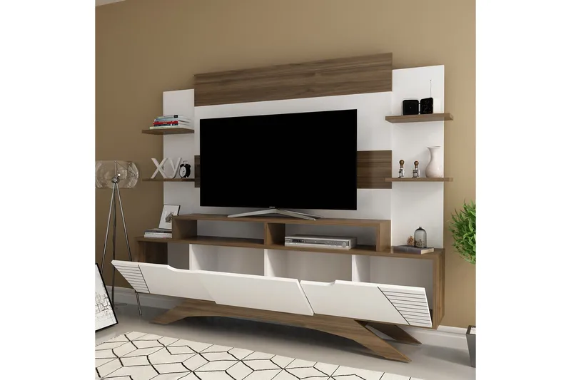 Hejde TV-møbelsett 149 cm - Brun/Hvit - Møbler - Mediamøbel & tv møbel - TV-møbelsett