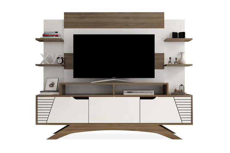 Hejde TV-møbelsett 149 cm - Brun/Hvit - Møbler - Mediamøbel & tv møbel - TV-møbelsett