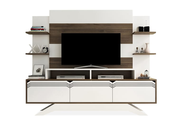Hejde TV-møbelsett 149 cm - Hvit/Brun - Møbler - Mediamøbel & tv møbel - TV-møbelsett