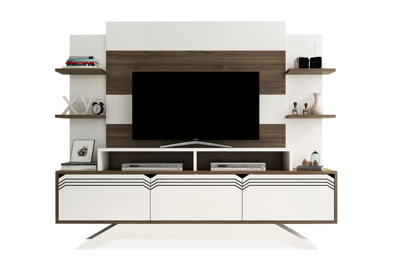 Hejde TV-møbelsett 149 cm - Hvit/Brun - TV-møbelsett