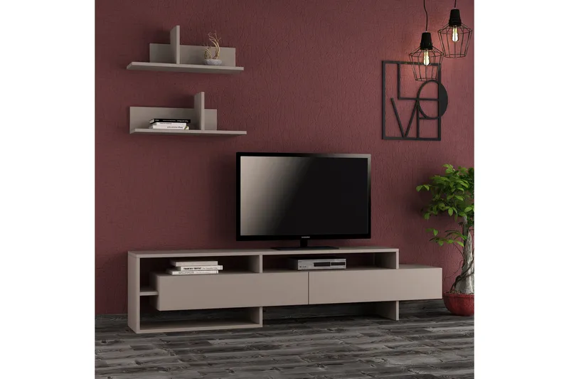 Homitis TV-benk med Vegghyller - Møbler - Mediamøbel & tv møbel - TV-møbelsett