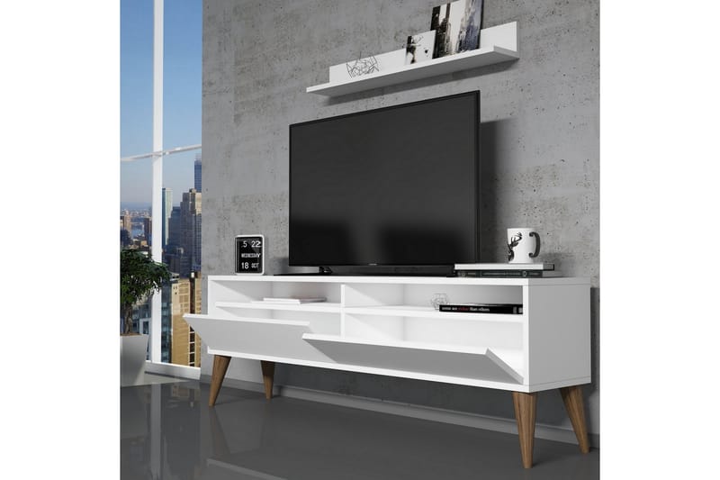 Hoptrup TV-møbelsett 150 cm - Ekstra Hvit - Møbler - Mediamøbel & tv møbel - TV-møbelsett
