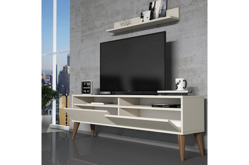 Hoptrup TV-møbelsett 150 cm - Hvit/Grå - Møbler - Mediamøbel & tv møbel - TV-møbelsett