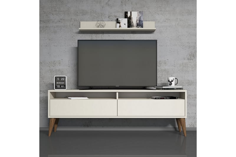 Hoptrup TV-møbelsett 150 cm - Hvit/Grå - Møbler - Mediamøbel & tv møbel - TV-møbelsett