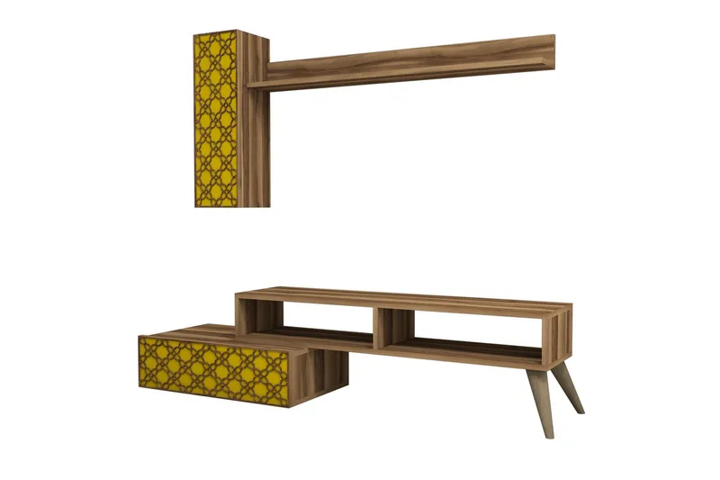 Hovdane TV-Benk 150 cm - Brun/Gul - Møbler - Mediamøbel & tv møbel - TV-møbelsett