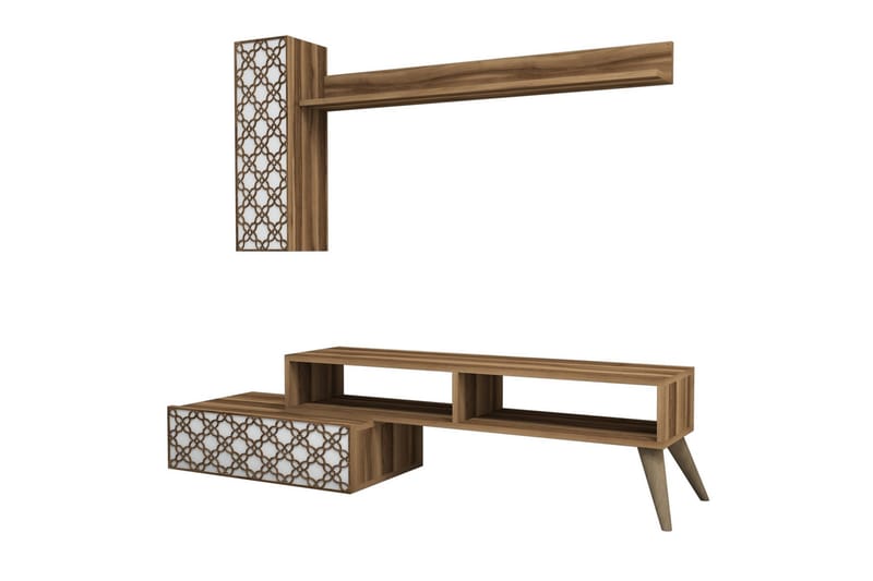 Hovdane TV-Benk 150 cm - Brun/Hvit - Møbler - Mediamøbel & tv møbel - TV-møbelsett