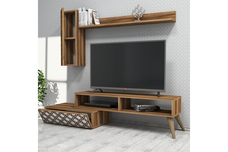 Hovdane TV-Benk 150 cm - Brun/Hvit - TV-møbelsett