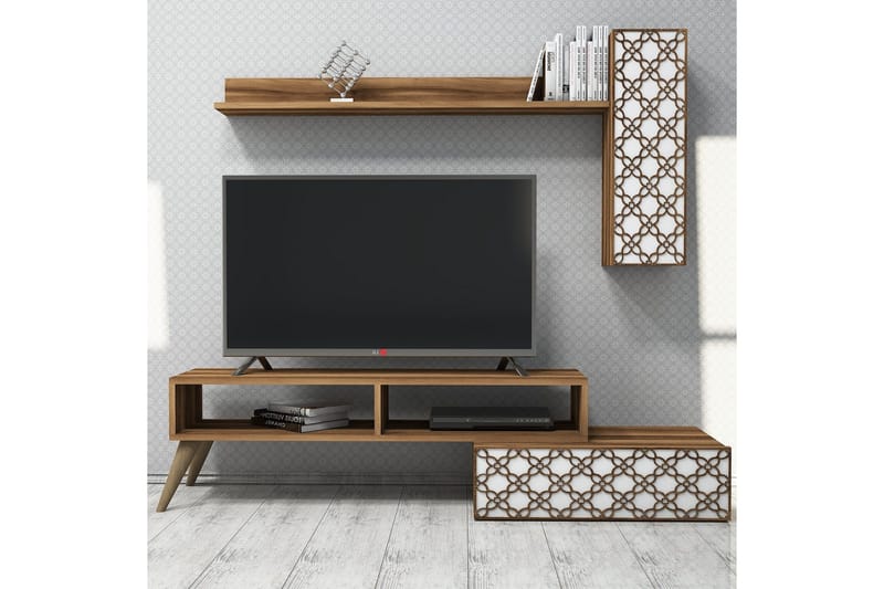 Hovdane TV-Benk 150 cm - Brun/Hvit - Møbler - Mediamøbel & tv møbel - TV-møbelsett