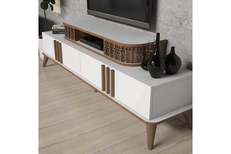Hovdane TV-Benk 168 cm - Hvit - TV-møbelsett