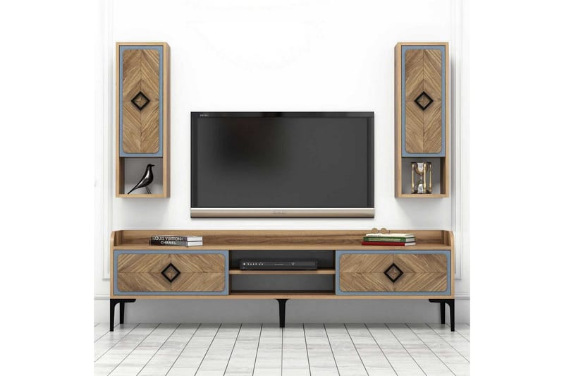 Hovdane TV-Benk 180 cm - Brun/Blå - Møbler - Mediamøbel & tv møbel - TV-møbelsett