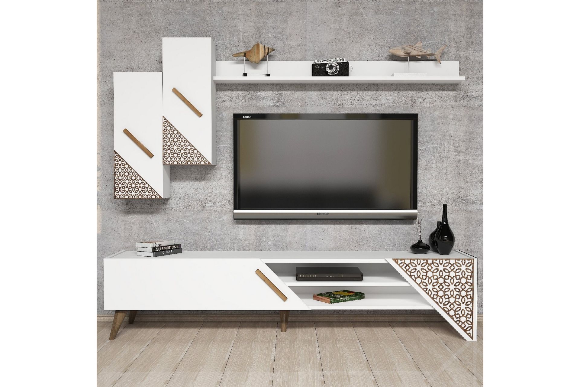 Hovdane TV-Benk 180 cm - Hvit - Møbler - Mediamøbel & tv møbel - TV-møbelsett