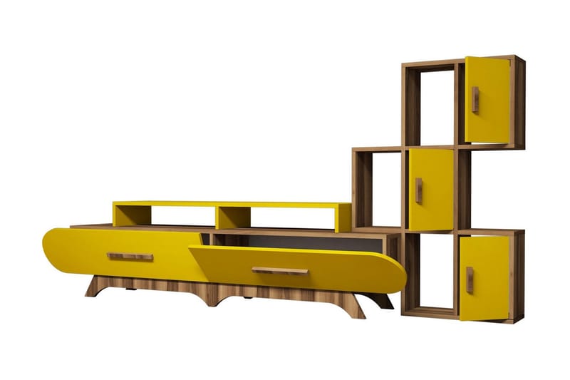 Hovdane TV-Benk 205 cm - Brun/Gul - Møbler - Mediamøbel & tv møbel - TV-møbelsett