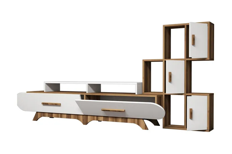 Hovdane TV-Benk 205 cm - Brun/Hvit - Møbler - Mediamøbel & tv møbel - TV-møbelsett