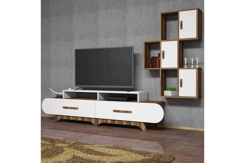Hovdane TV-Benk 205 cm - Brun/Hvit - Møbler - Mediamøbel & tv møbel - TV-møbelsett