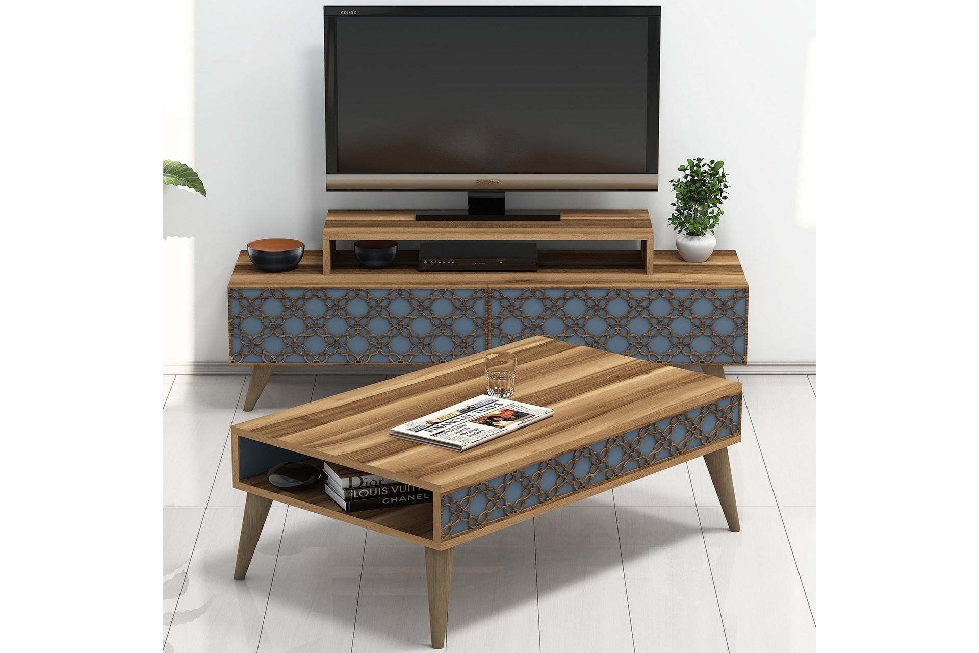 Hovdane TV-Møbelsett 140 cm - Brun - Møbler - Mediamøbel & tv møbel - TV-møbelsett