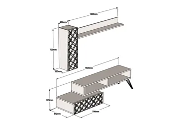 Hovdane TV-møbelsett 150 cm - Brun - Møbler - Mediamøbel & tv møbel - TV-møbelsett