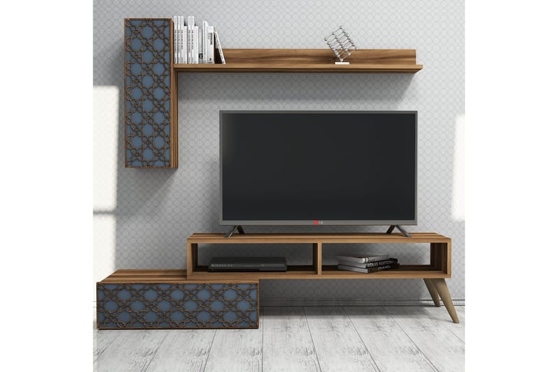 Hovdane TV-møbelsett 150 cm - Brun/Grå - Møbler - Mediamøbel & tv møbel - TV-møbelsett
