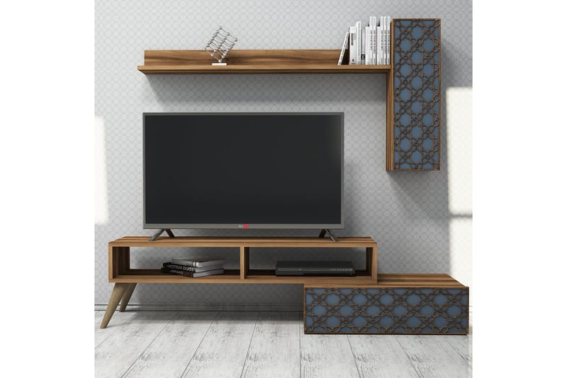 Hovdane TV-møbelsett 150 cm - Brun/Grå - Møbler - Mediamøbel & tv møbel - TV-møbelsett