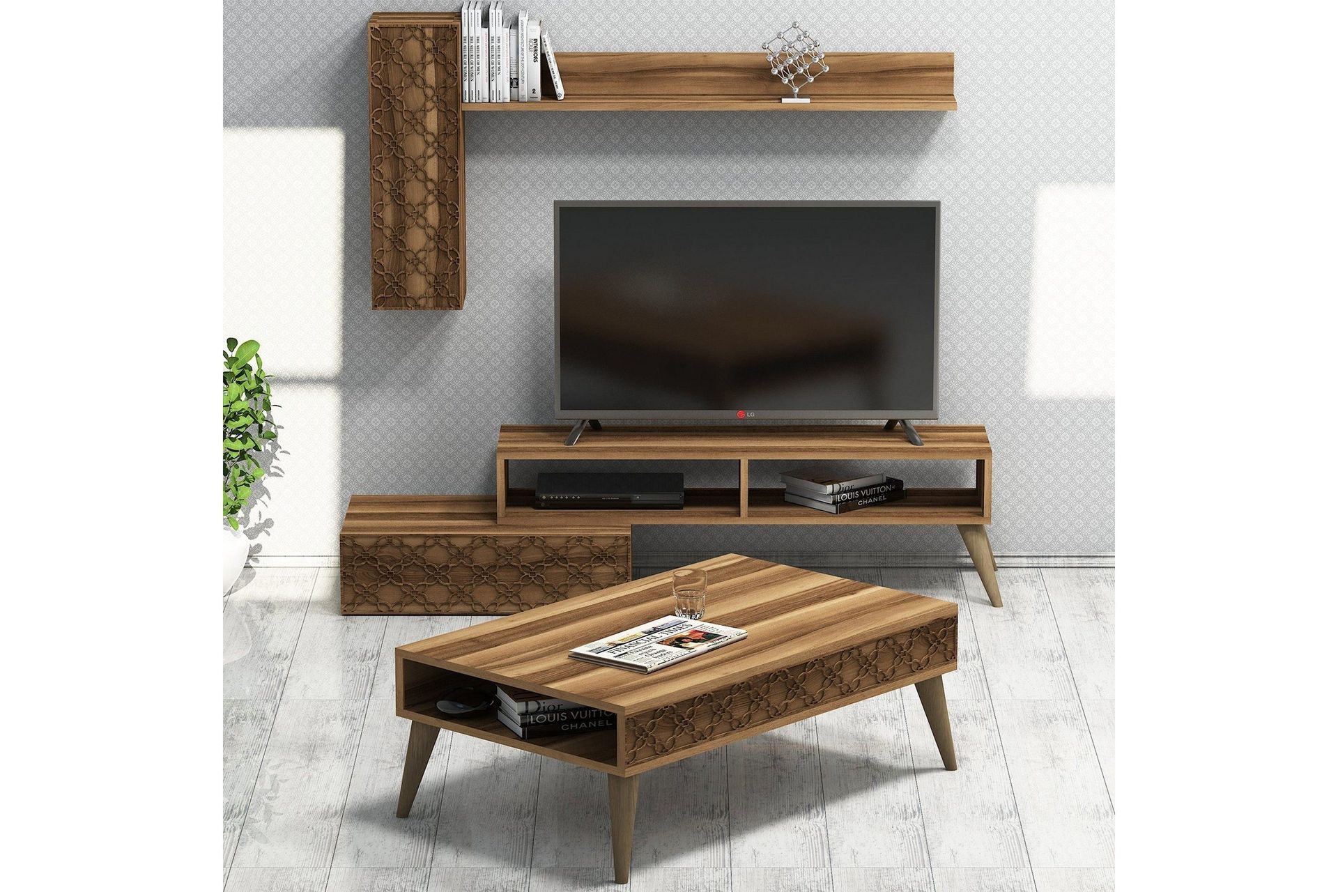Hovdane TV-møbelsett 150 cm - Lysebrun