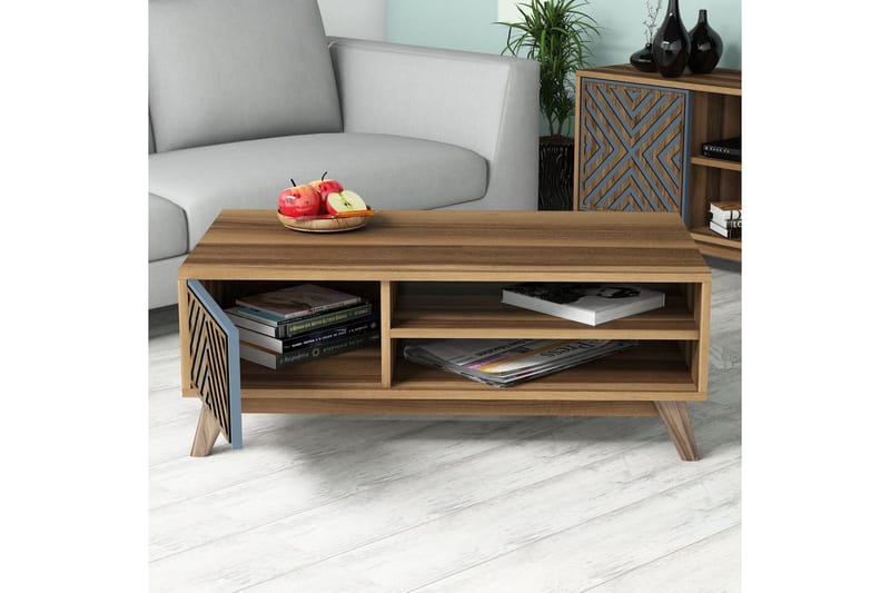 Hovdane TV-møbelsett 160 cm - Blå/Brun - Møbler - Mediamøbel & tv møbel - TV-møbelsett