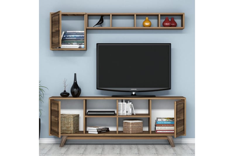 Hovdane TV-møbelsett 160 cm - Brun - Møbler - Mediamøbel & tv møbel - TV-møbelsett