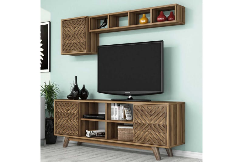 Hovdane TV-møbelsett 160 cm - Brun - Møbler - Mediamøbel & tv møbel - TV-møbelsett