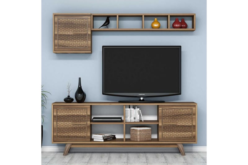 Hovdane TV-møbelsett 160 cm, Brun/Eik