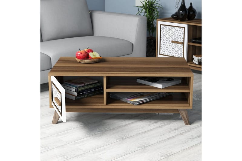 Hovdane TV-møbelsett 160 cm - Brun/Hvit/Eik - Møbler - Mediamøbel & tv møbel - TV-møbelsett