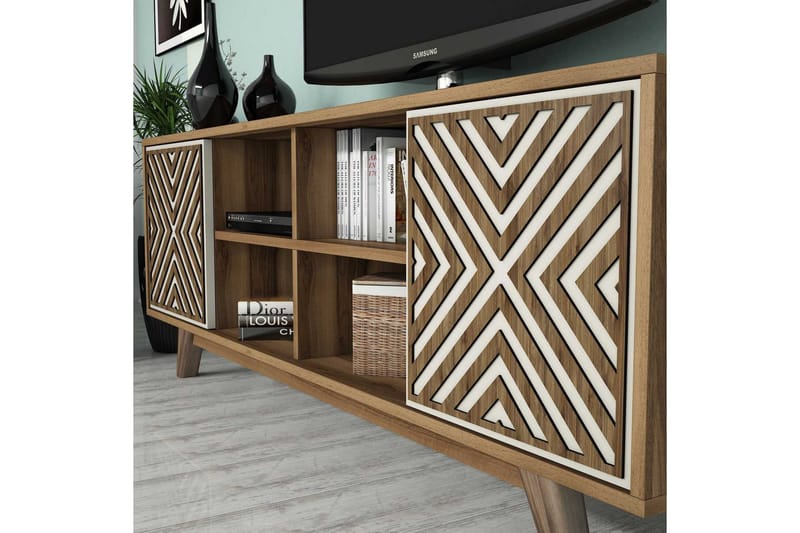 Hovdane TV-møbelsett 160 cm - Brun/Mønstret - Møbler - Mediamøbel & tv møbel - TV-møbelsett