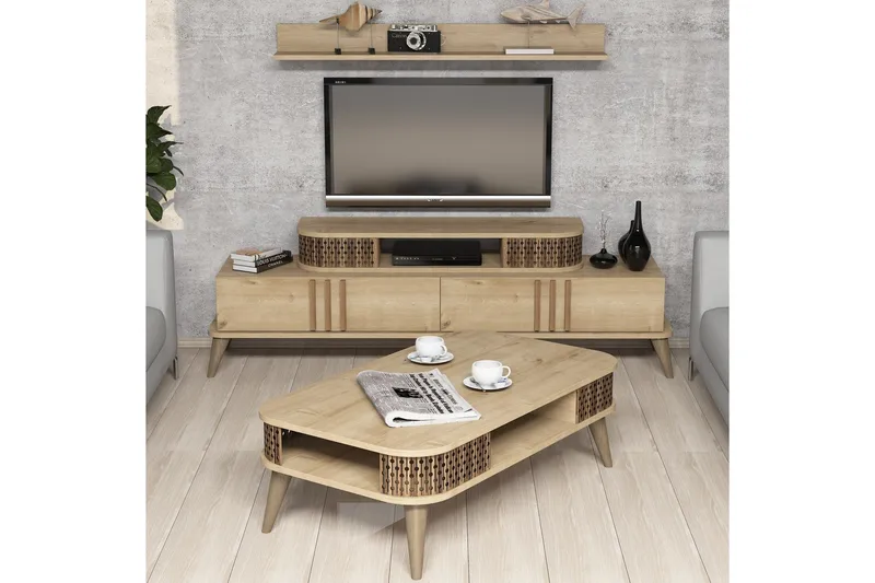 Hovdane TV-møbelsett 168 cm, Beige