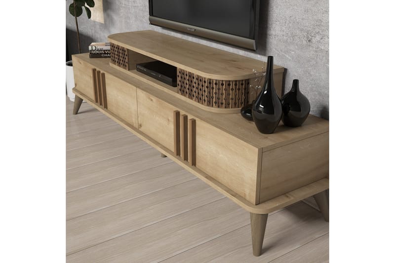 Hovdane TV-møbelsett 168 cm - Beige - Møbler - Mediamøbel & tv møbel - TV-møbelsett