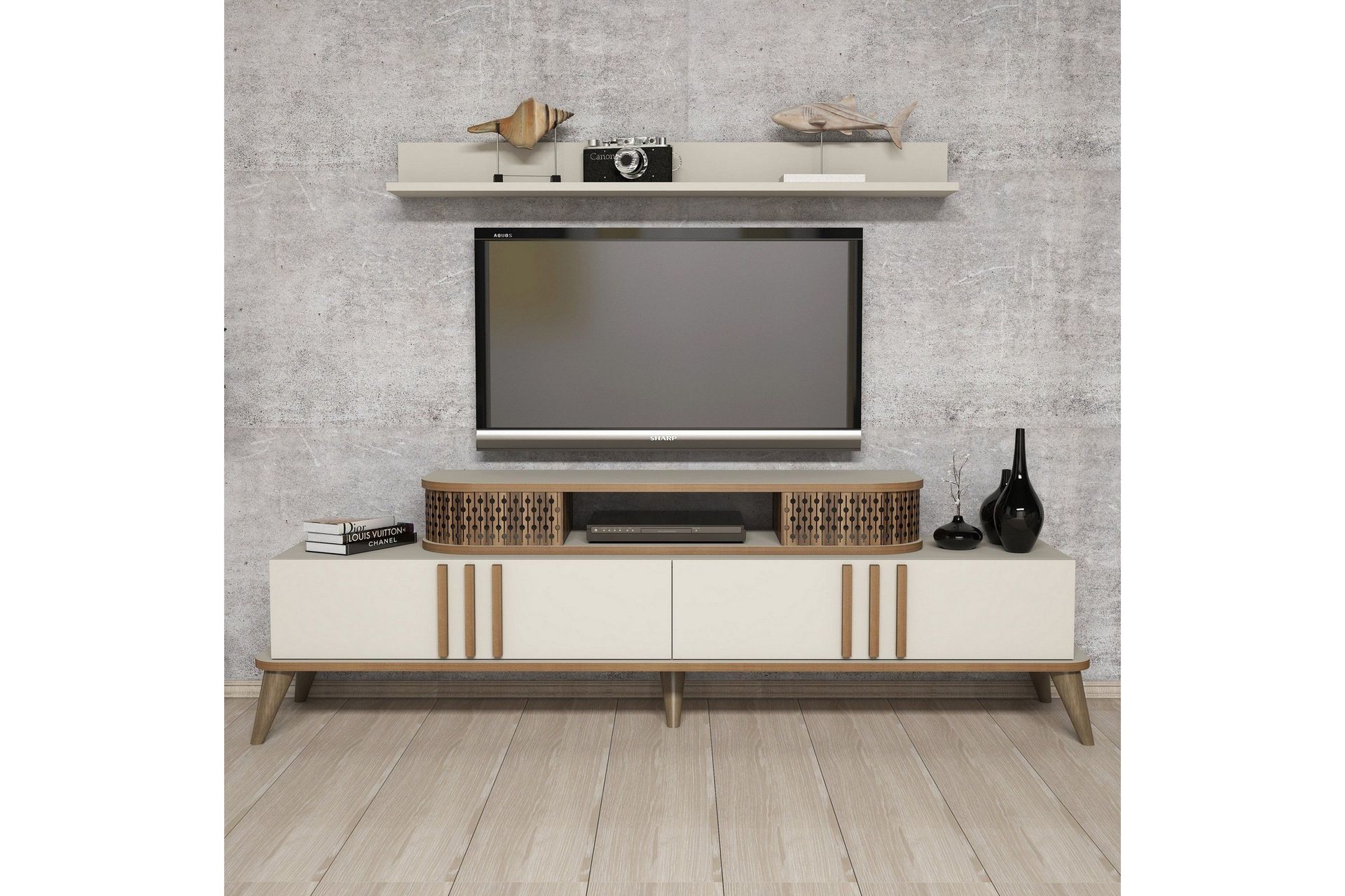 Hovdane TV-møbelsett 168 cm - Hvit