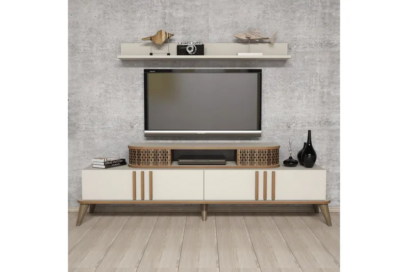 Hovdane TV-møbelsett 168 cm - Hvit - Møbler - Mediamøbel & tv møbel - TV-møbelsett