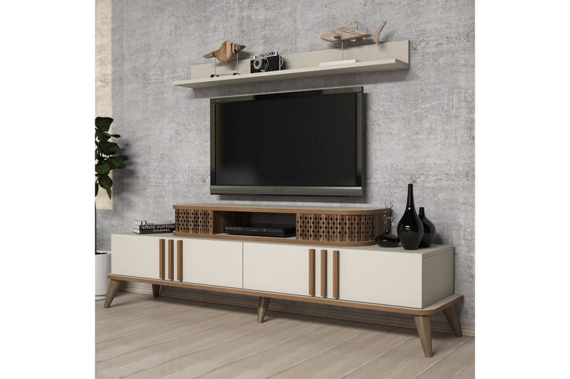 Hovdane TV-møbelsett 168 cm - Hvit - Møbler - Mediamøbel & tv møbel - TV-møbelsett