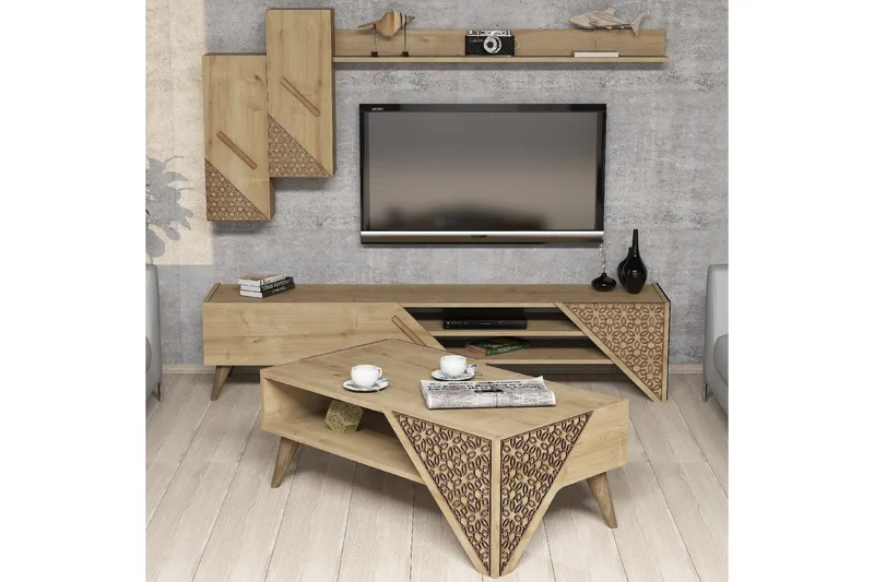 Hovdane TV-møbelsett 180 cm - Brun - Møbler - Mediamøbel & tv møbel - TV-møbelsett