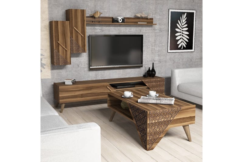 Hovdane TV-Møbelsett 180 cm - Brun - Møbler - Mediamøbel & tv møbel - TV-møbelsett