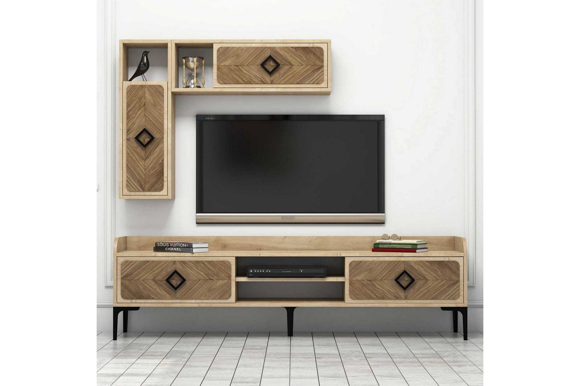 Hovdane TV-møbelsett 180 cm - Brun/Eik