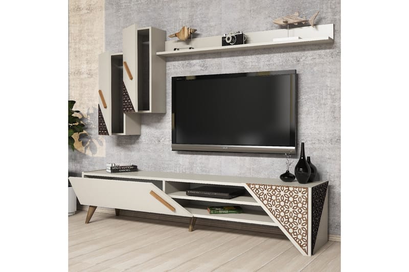 Hovdane TV-møbelsett 180 cm - Hvit - TV-møbelsett