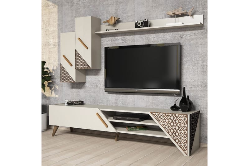 Hovdane TV-møbelsett 180 cm - Hvit - Møbler - Mediamøbel & tv møbel - TV-møbelsett