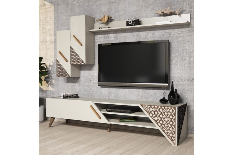 Hovdane TV-møbelsett 180 cm - Hvit - Møbler - Mediamøbel & tv møbel - TV-møbelsett